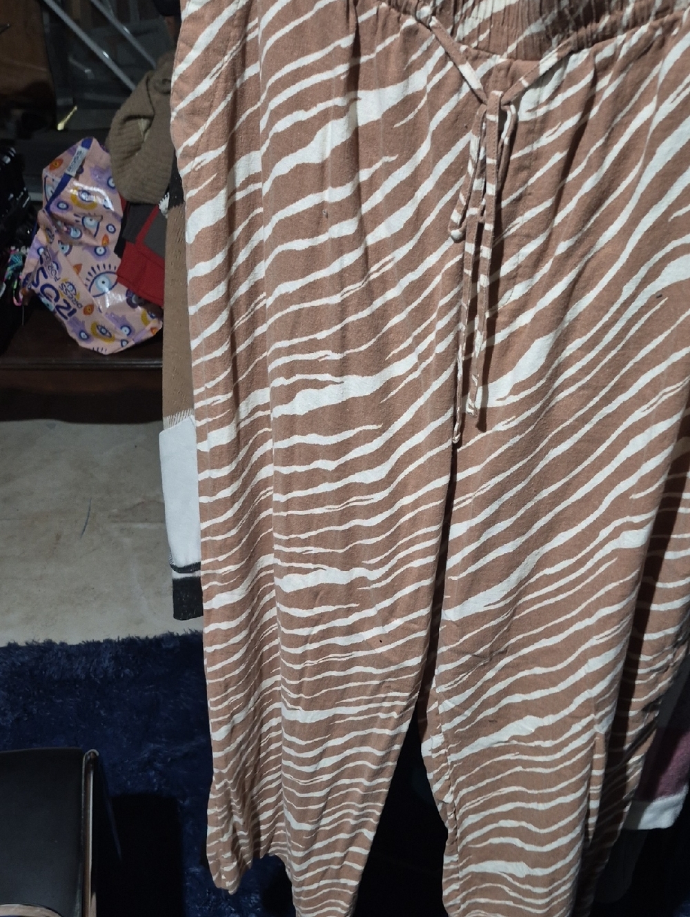 a new day Brown & White Zebra-Print Drawstring Pants
